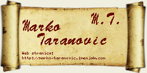 Marko Taranović vizit kartica